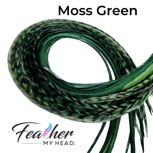 Moss Green Hair Feathers