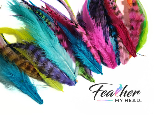 Bulk rooster feathers - wide and fluffy - crafts, jewelry making and fly tying