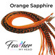 Feather My Head hair feathers dyed a sapphire orange color