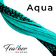 Hair Feather Extensions dyed a bright Bubble Aqua Blue Color. Create your own custom mix or custom order with our single hair feathers.