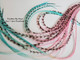Rainbow hair feathers.  Hand dyed by Feather My Head in shades of pink and aqua.  Hair feather kit available