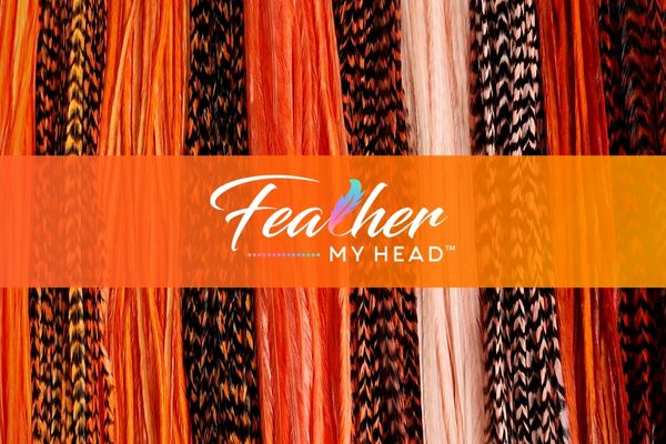 Feather Hair Extensions, 6 Pc, Optional Kit, Short - Mega Long, Tequila  Sunrise