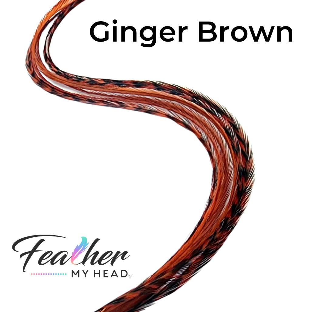 Carmel Brown Hair Feather Extensions