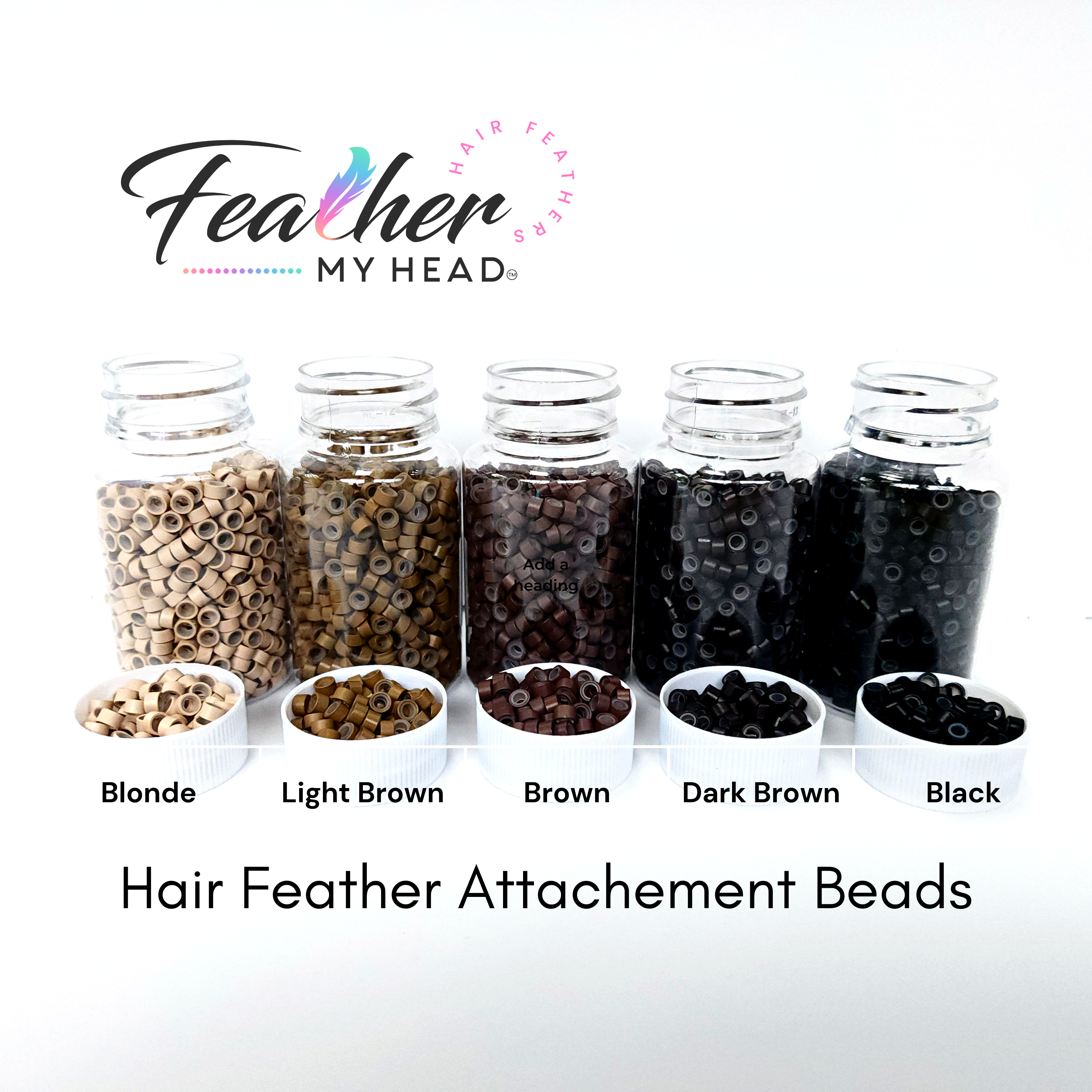 SILICONE Micro Ring CRIMP BEADS for Hair and Feather Extensions, Bella  Regalo Feathers 