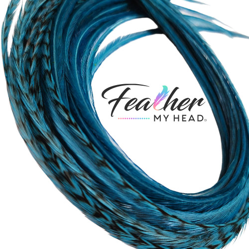 Turquoise Blue Hair Feather Extensions