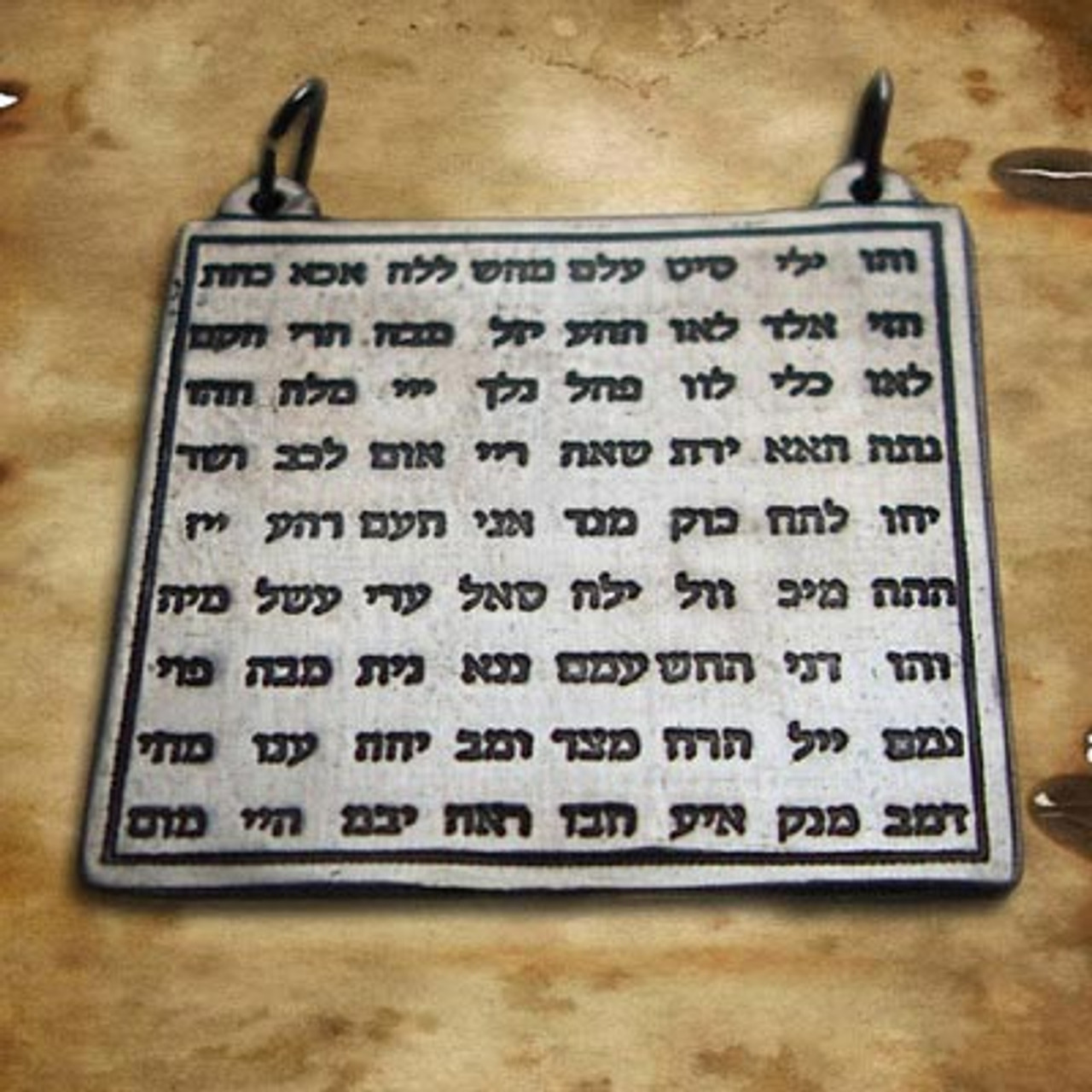 Silver Kabbalah Necklace Talisman 72 Names of God