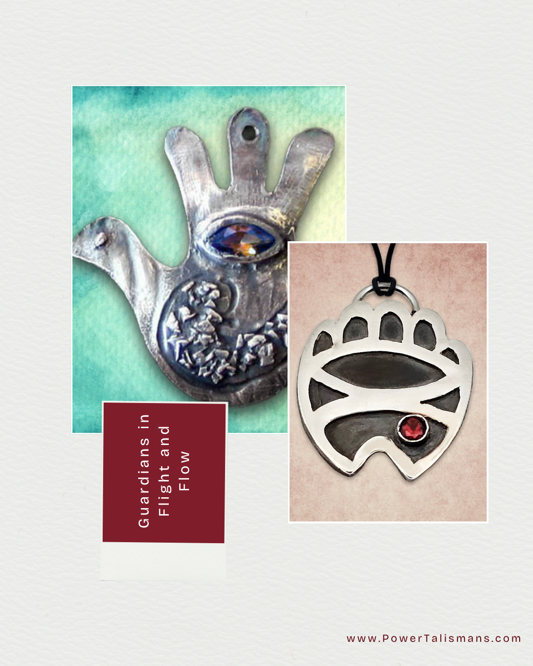 Guardians in Flight and Flow Custom Hamsa Talismans