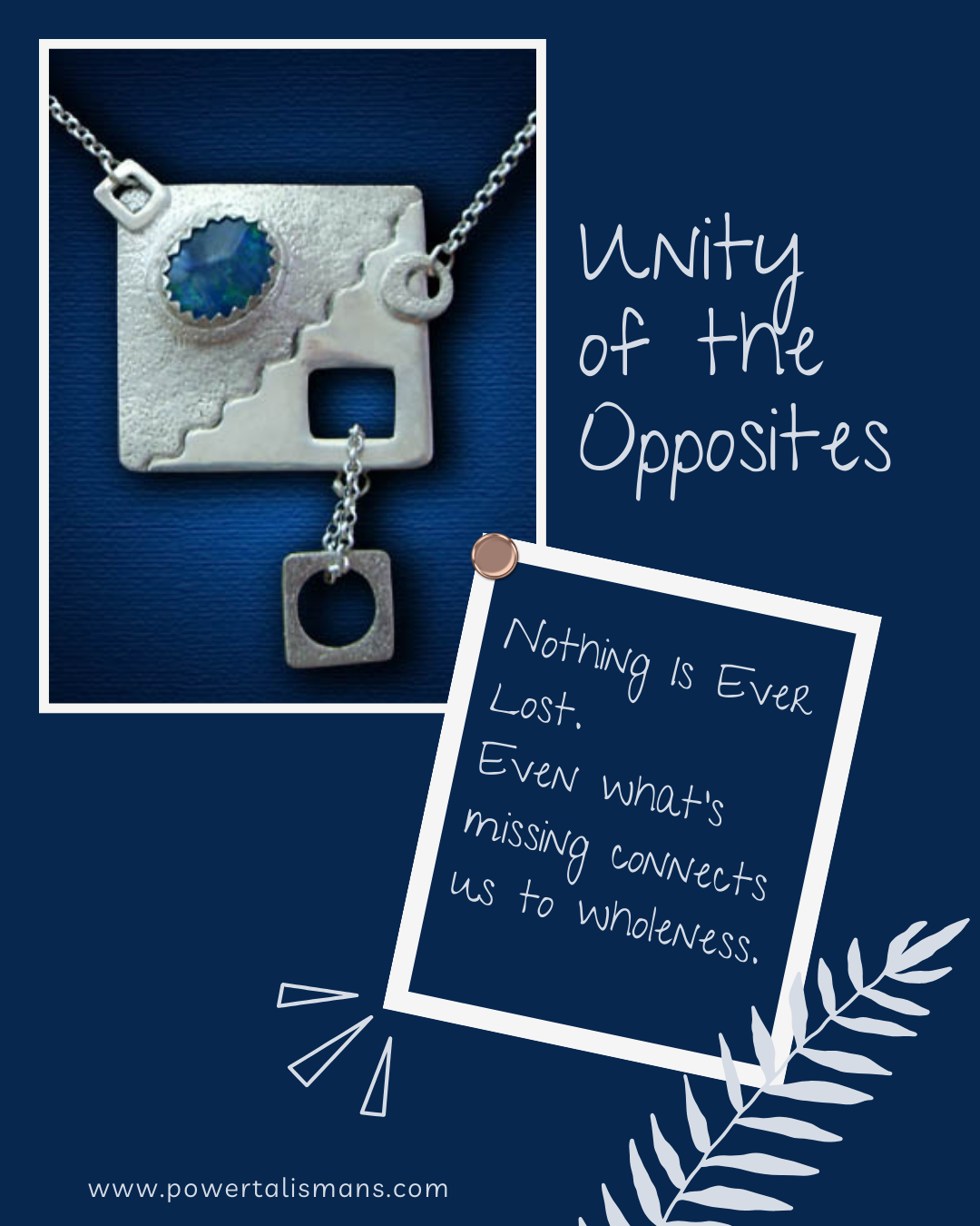 Unity of the Opposites: The Unity Pendant - Nothing Is Ever Lost