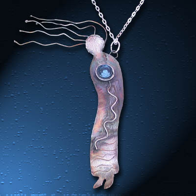DANCING IN THE WIND SILVER PENDANT WITH BLUE TOPAZ