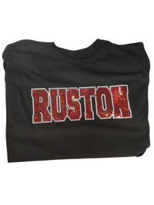 Ruston Spangle Bling Red on Black Ruston Spangle Bling Red on Black