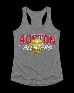 Racerback Tee with Softball print
