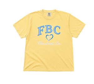 Comfort Colors Butter yellow with FBC logo