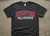 charcoal grey tee with red print