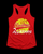 Racerback Tee with distressed softball print