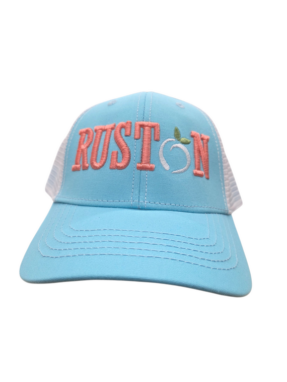 Ruston Peach hat/ Pony tail hat