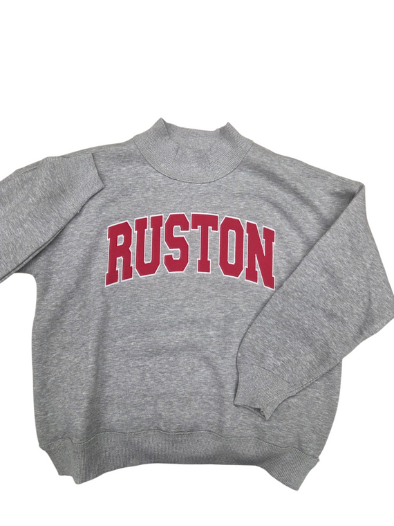 Slightly of sized Mock Neck with Ruston in applique