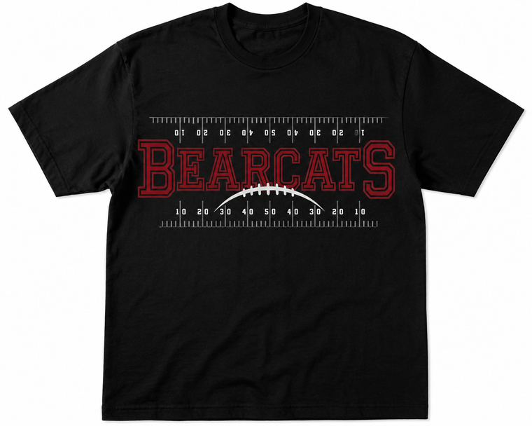 Ruston Football Tee with Field and Bearcats print