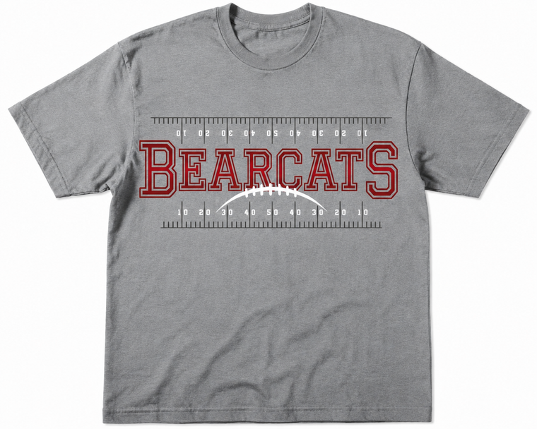 Ruston Football Tee with Field and Bearcats print