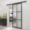 Crittall Style 2x3 Sliding Glass Door with pelmet with softclose - Satin or Crystal Clear