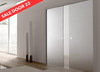 50% OFF! - SALE Door TW23 - Classic Double 10mm Glass Pocket Door System Patterned PLAIN SATIN