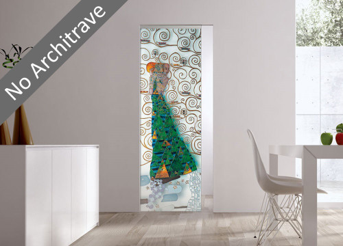 Syntesis® Flush Glass Pocket Door System Handpainted DEDICATO A KLIMT