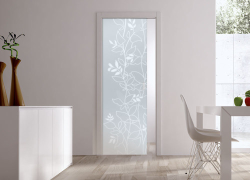 Classic Glass Pocket Door System Patterned OPALE