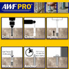 Infographic demonstrating a six-step installation process for anchoring into concrete: drill the hole, clean it out, inject the epoxy, work the anchor into the adhesive within a 35 minute gel time, allow to cure to a strength of 12,300 pounds per square inch, and secure the fixture.