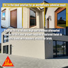 Infographic showing textured sealant for masonry and stucco. It provides an aesthetically cohesive finish for doors and windows.