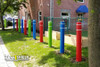 Ideal Shield Flat Top Bollard Cover 1/8" Thick Sleeve for 4" or 6" Pipe, Striped Safety Colors, Tape Included