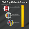 Ideal Shield Flat Top Bollard Cover 1/8" Thick Sleeve for 4" or 6" Pipe, Striped Safety Colors, Tape Included