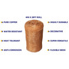 the specifications and features of the copper mesh roll. The roll measures 4 inches by 20 feet