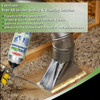 Infographic shows Enerfoam used to seal around an attic duct. It expands up to 3 inches to block drafts and leaks, is approved as a fireblock sealant, and adheres polystyrene board and drywall to wood.