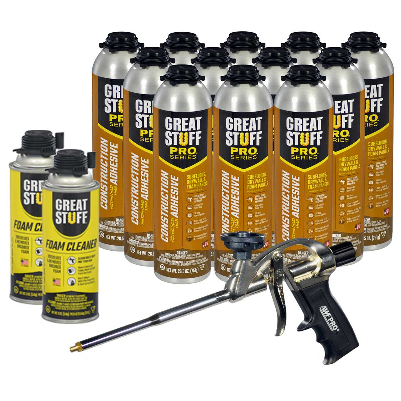 Great Stuff PRO Wall and Floor Adhesive Kit with Applicator gun