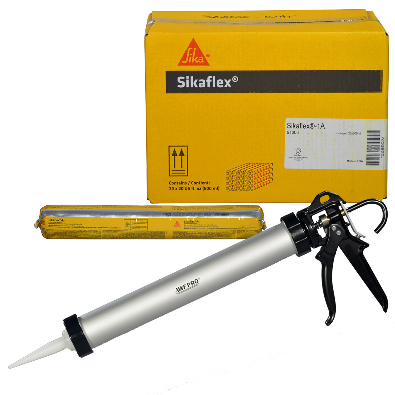 Sika Sikaflex-221 Multi-Purpose Polyurethane Sealant/Adhesive and Newborn  930-GTD Drip-Free Smooth Hex Rod Cradle Caulking Gun Bundle
