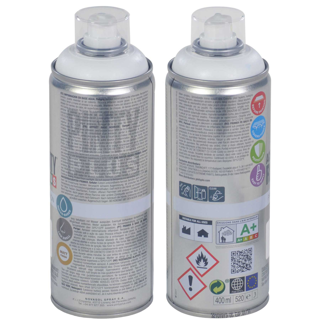 3 Cans Novasol PintyPlus Water Based Spray Paint - Sky Blue - 10.9-ounce  cans