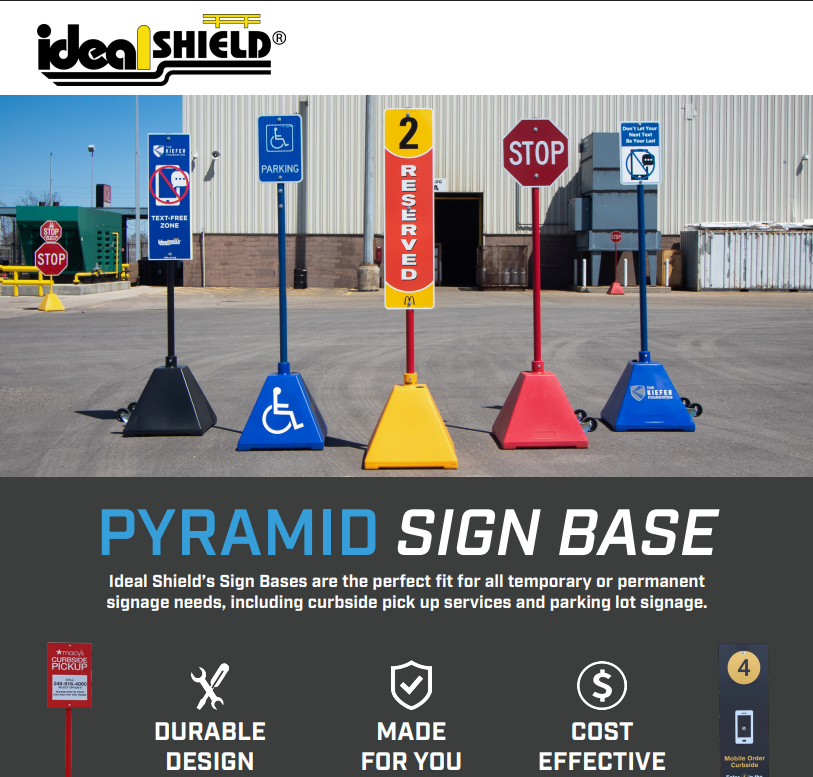 Pyramid Shaped Portable Sign Base and Holder, 96" High, Sign Not ...