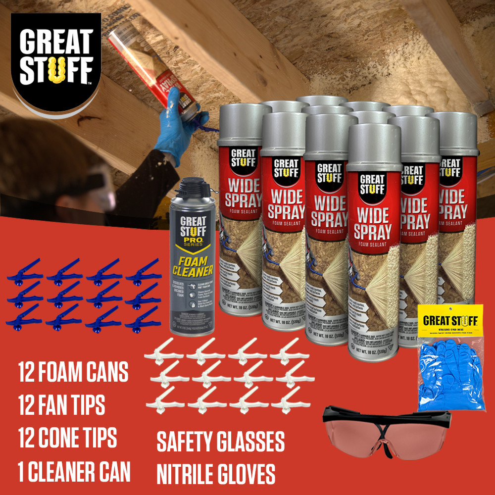 Great Stuff™ Wide Spray Foam Sealant 18oz – 12 Pack with Cone