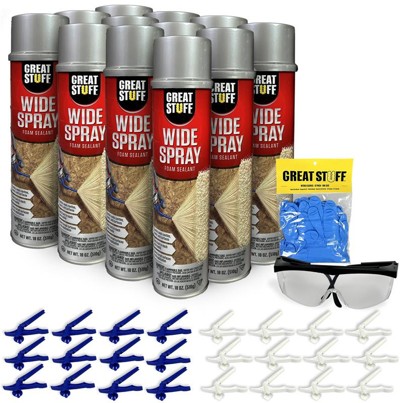 Great Stuff™ Wide Spray Foam Sealant 18oz – 12 Pack with Cone