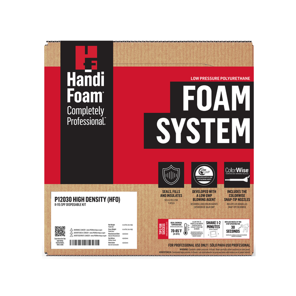 One box of high density low pressure polyurethane foam system used for professional sealing and filling.