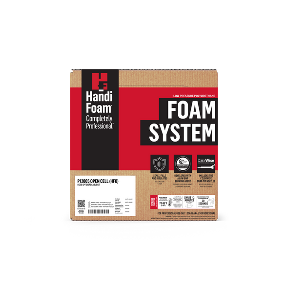 HandiFoam® HFO Open Cell Spray Foam Insulation Kit – 250 Board Feet (1.64 lb/ft³ Density, 2-Component) HandiFoam® HFO Open Cell Spray Foam Insulation Kit – 250 Board Feet (1.64 lb/ft³ Density, 2-Component)