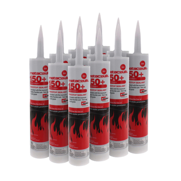 Metacaulk 150+ Firestop Sealant – Red 10.3 oz Cartridge, Full Case of 12, Water-Based Elastomeric Fire-Rated Caulk for Construction Joints & Penetrations