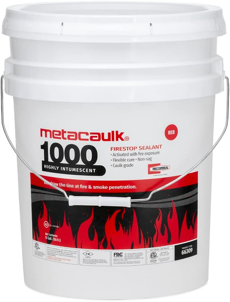 Metacaulk® 1000 Firestop Sealant – 5 Gallon Pail – Highly Intumescent, Water-Based, Red