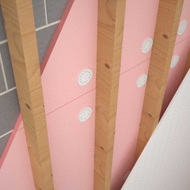 Plasti-Grip fasteners attach rigid insulation to concrete block. Plasti-Grip fasteners attach rigid insulation to concrete block.