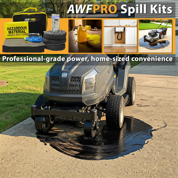 Portable Eco Friendly Sorbent Universal Spill Kit, 32 Piece: Perfect for Truckers & Auto Shops, Packed in Reusable Nylon Bag. Contains Sorbents, Heavy Duty Pads, Socks, Hazmat Bags, Goggles & Gloves