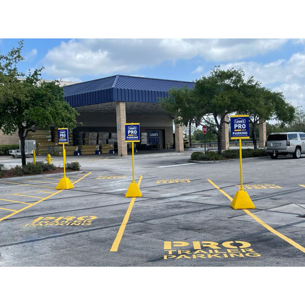 Pyramid Shaped Portable Sign Base and Holder, 96" High, Sign Not Included, Ideal Shield