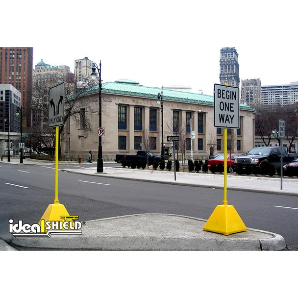 Pyramid Shaped Portable Sign Base and Holder, 96" High, Sign Not Included, Ideal Shield