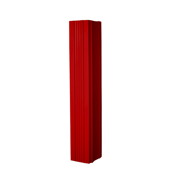 Red ribbed plastic column protector displayed vertically against a plain white background.