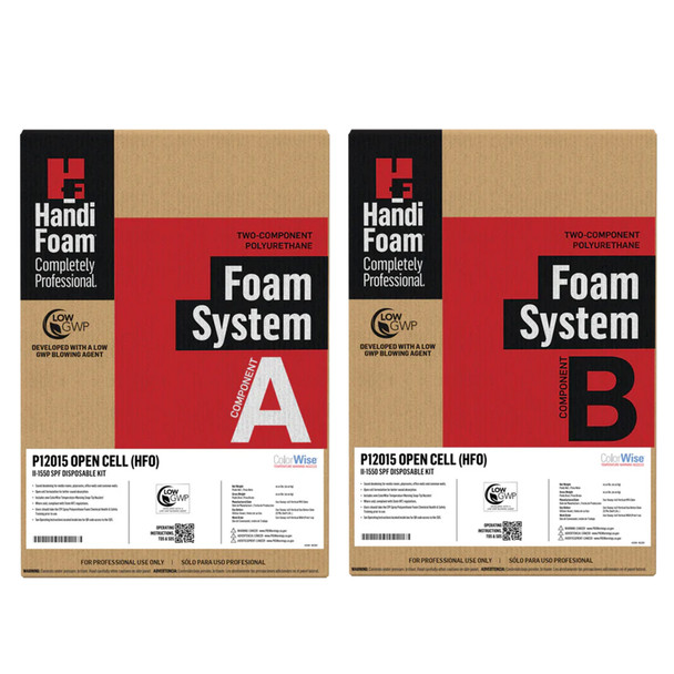 HandiFoam® HFO Open Cell Spray Foam Insulation Kit – 1550 Board Feet (1.64 lb/ft³ Density, 2-Component)
