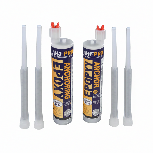 AWF PRO Two Component Extended Set Epoxy Adhesive for Anchoring Threaded Rods, Reinforcing Bars in Uncracked Concrete, High Compression Strength and Weather Resistant, 265 mL