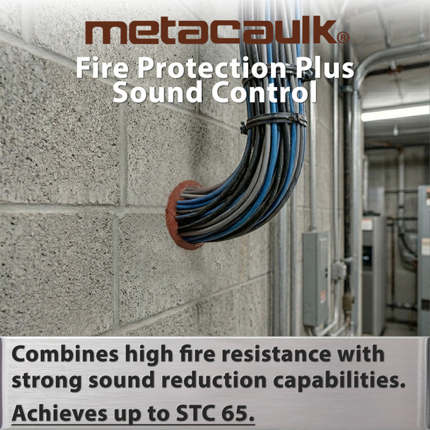 Metacaulk 150+ Firestop Sealant – Red 20.2 oz Foil Pack (Sausage), Full Case of 12, Water-Based Elastomeric Fire-Rated Sealant for Joints & Penetrations